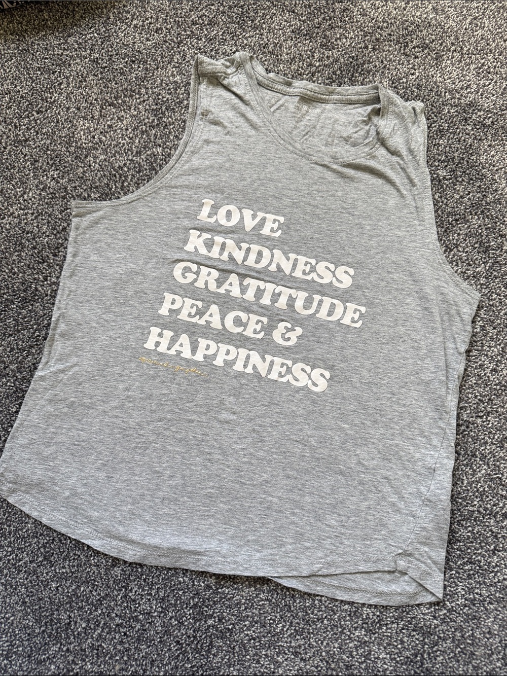 Spiritual Gangster Gray Graphic Tank - Love Kindness Gratitude Peace & Happiness
